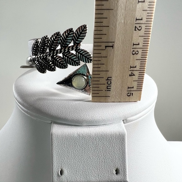 Chalcedony 925 Adjustable Bangle Arrow Feather Design Bracelet - Picture 5 of 6